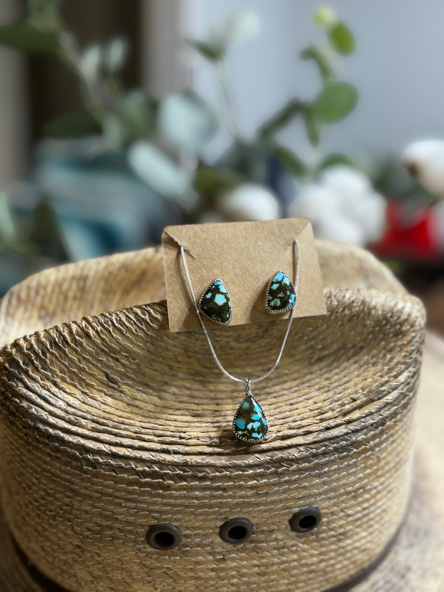 Kingman Red Web turquoise set