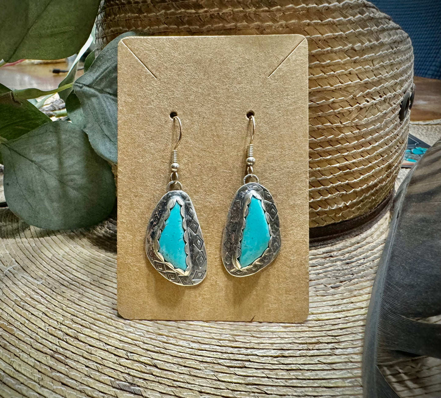 King Manassa turquoise dangling earrings