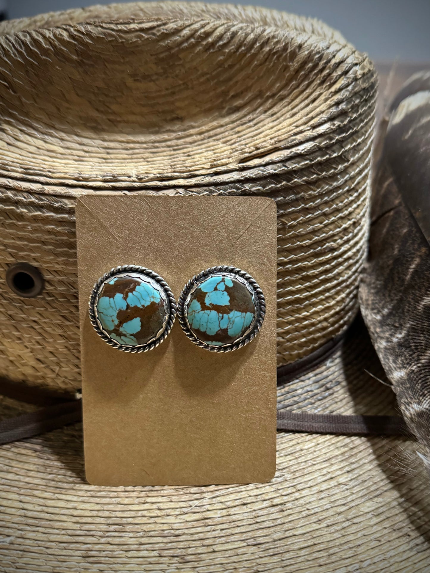 #8 Turquoise Silver Studs