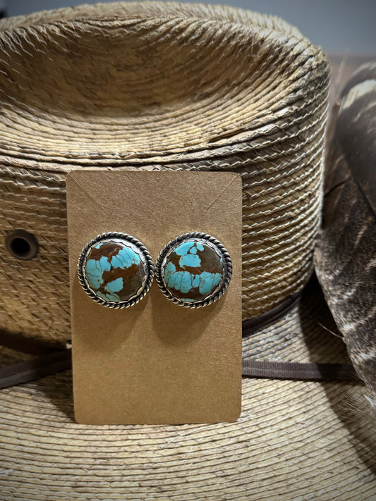 #8 Turquoise Silver Studs