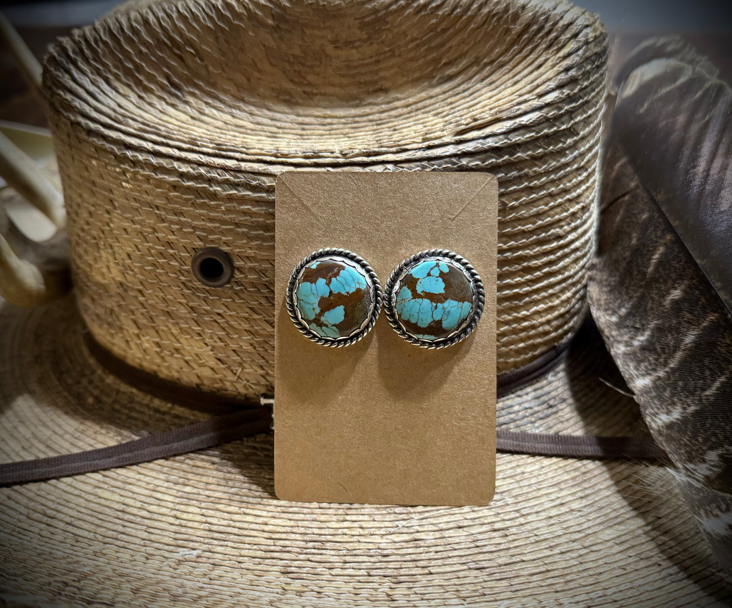 #8 Turquoise Silver Studs
