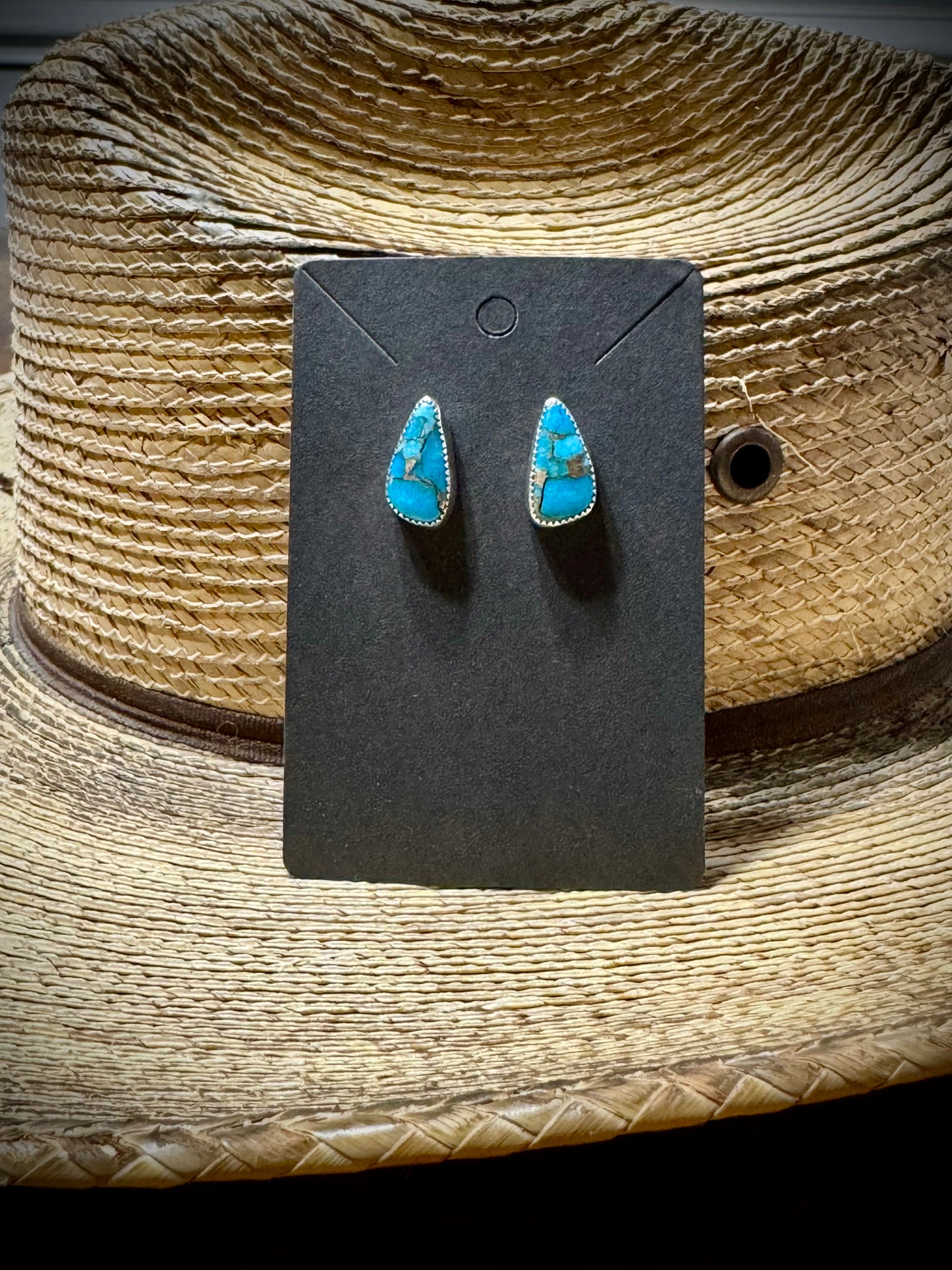 Silver & Kingman Turquoise Studs