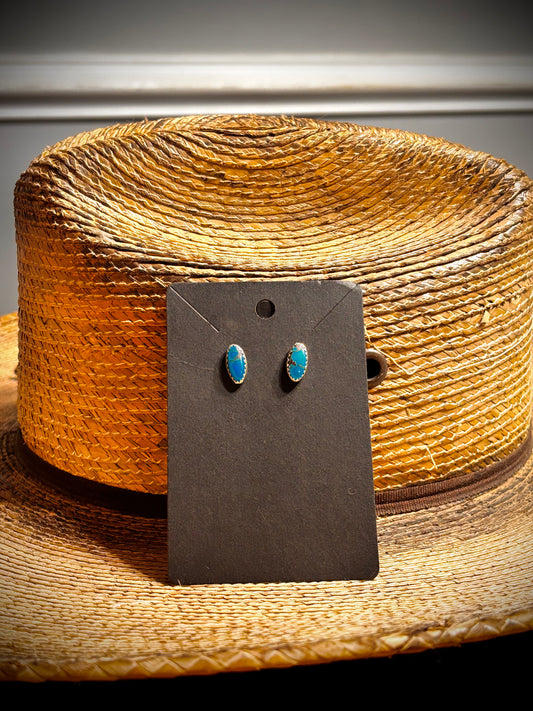 Small Egyptian turquoise studs.