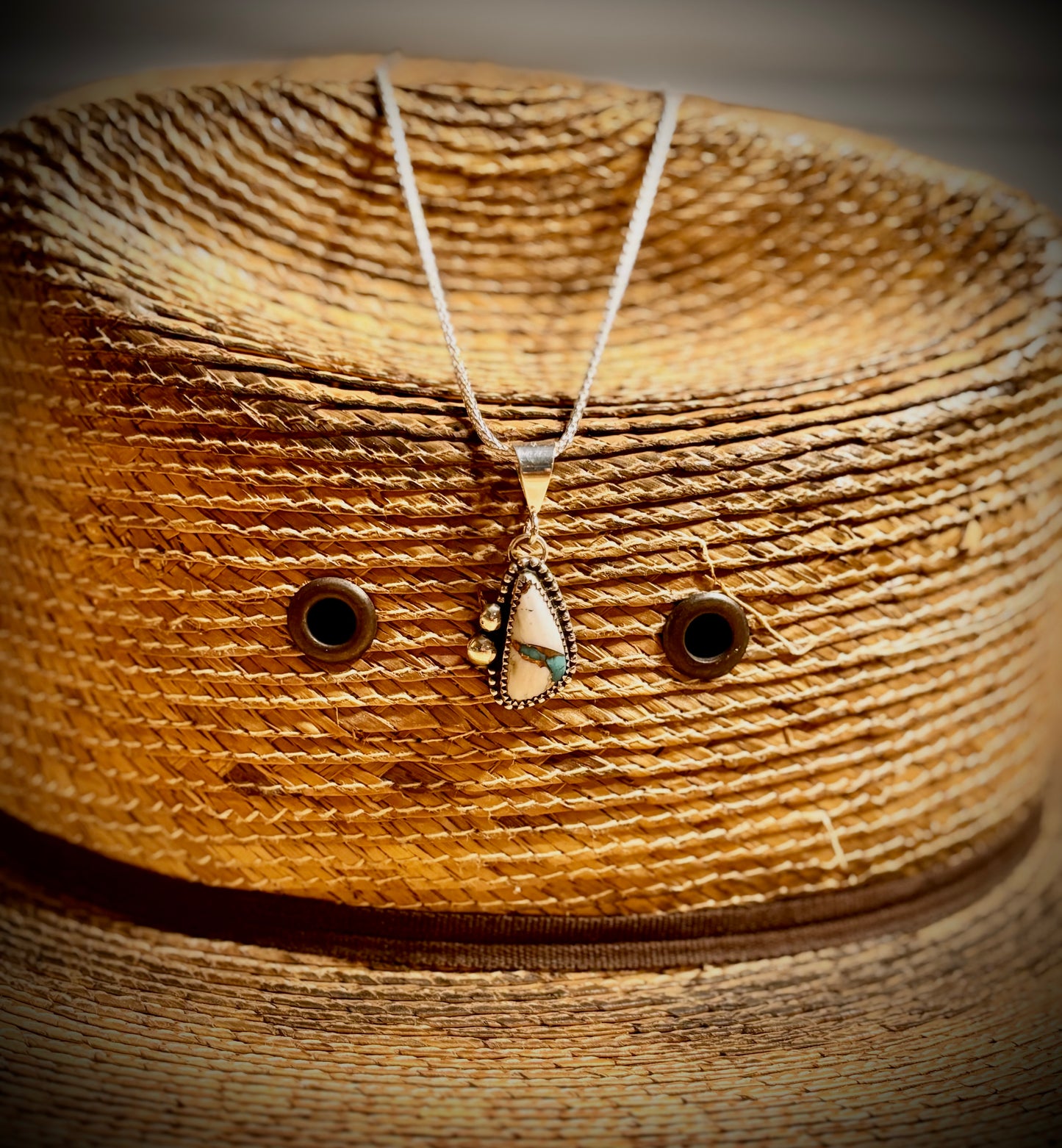 Kingman, White Buffalo & Bronze pendant. (Ring twin in inventory matches this pendant.)