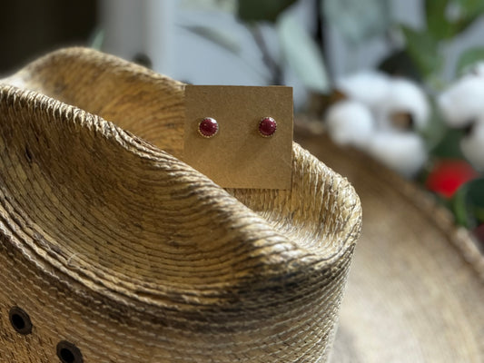 6mm Italian Coral studs