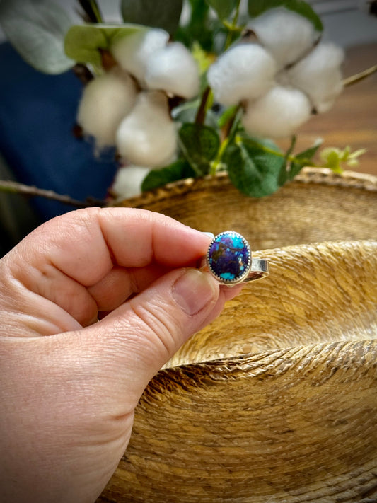 Size 7-1/2 Purple Mojave / Kingman turquoise ring