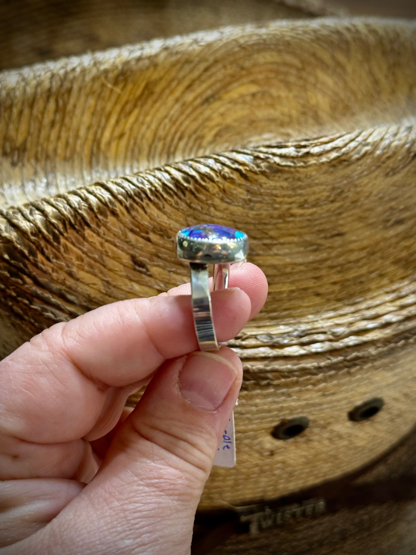 Size 7-1/2 Purple Mojave / Kingman turquoise ring