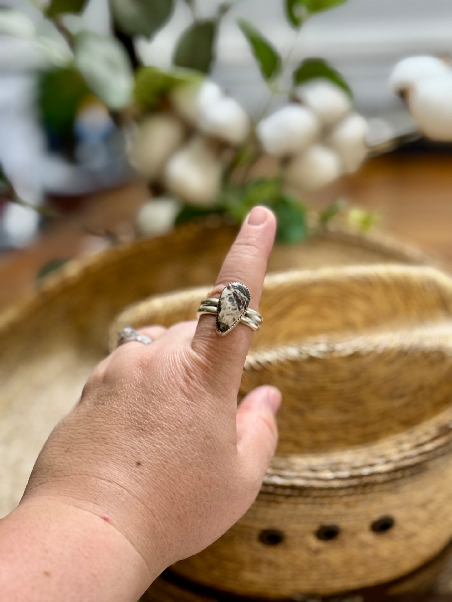 Size 9 White Buffalo Ring