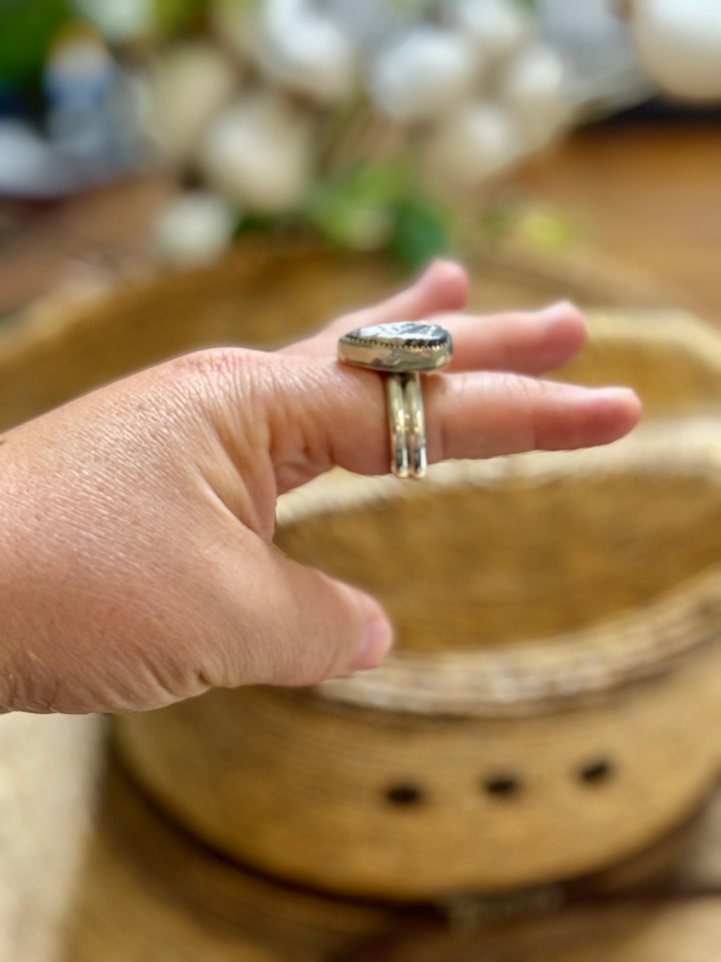 Size 9 White Buffalo Ring