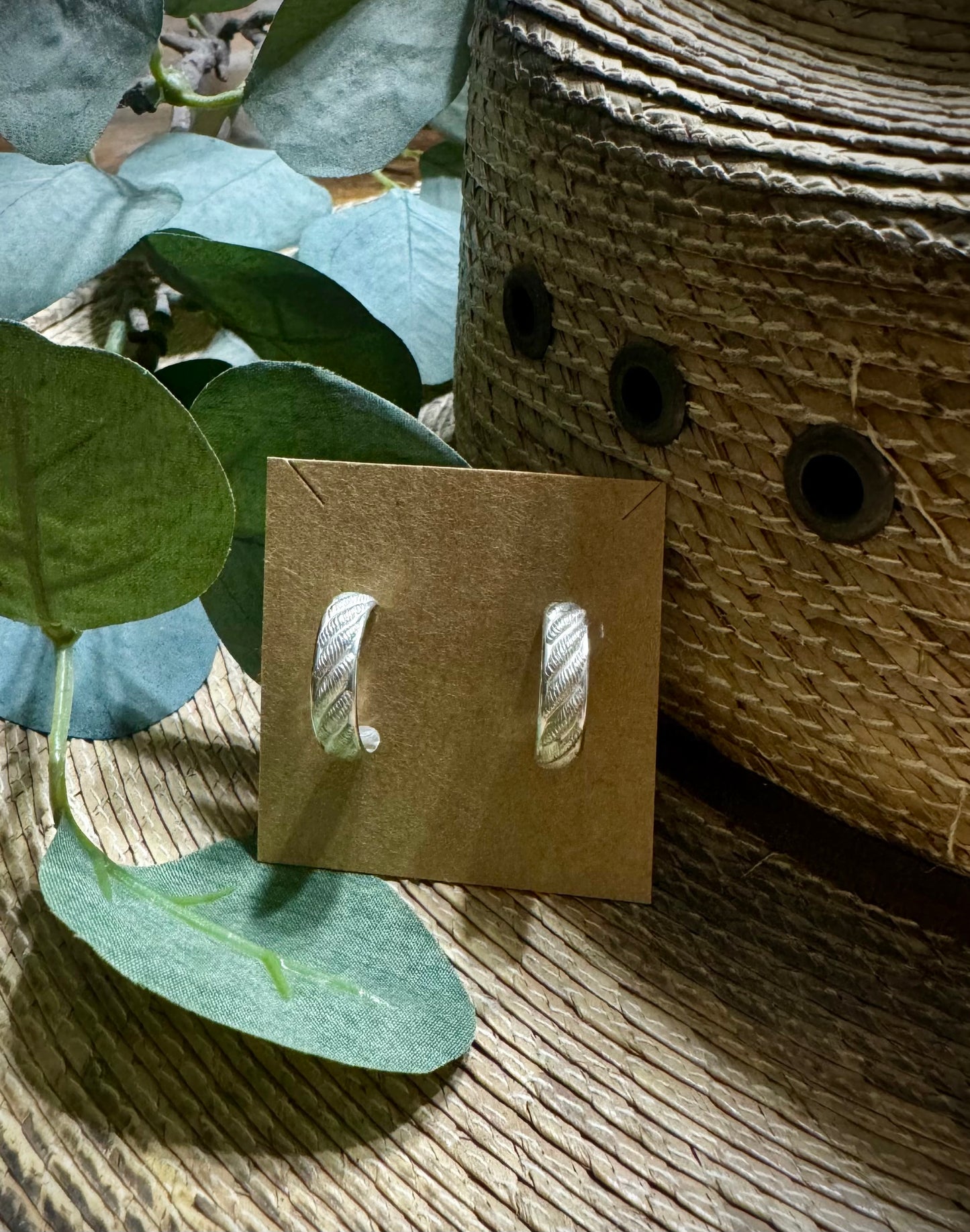 Patterned Sterling Silver Studs