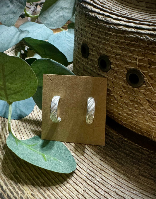Patterned Sterling Silver Studs