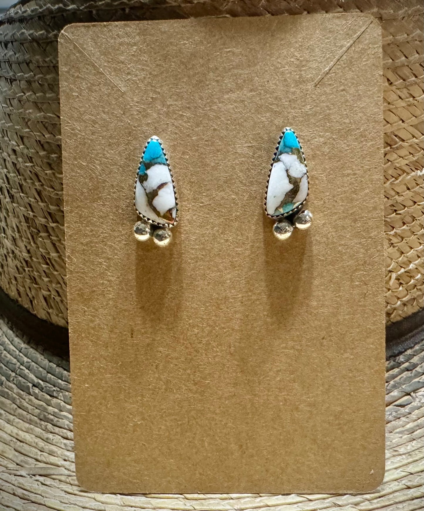 White Buffalo / Kingman stud earrings